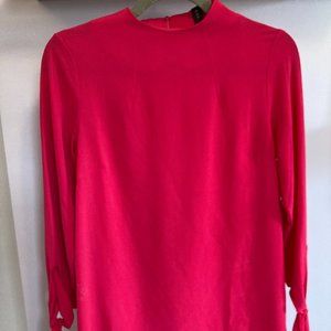 ASOS Y.A.S Tall Luski Hot Pink Blouse With Tie Sleeve